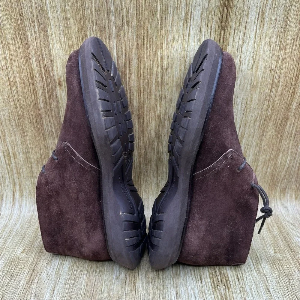 Salvatore Ferragamo Bernard Chukka Boots Men's 6.5 EE Brown Suede Gancini